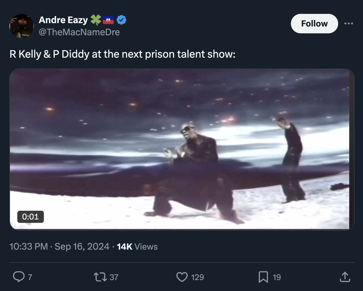 screenshot - Andre Eazy R Kelly & P Diddy at the next prison talent show 14K Views 1737 129 19